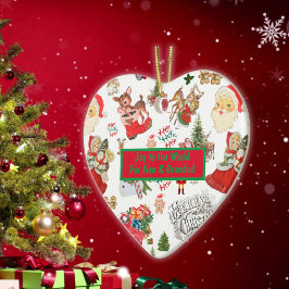 Nan & Grandad Vintage Christmas Monogram用 | セラミックオーナメント