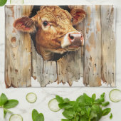 Nan & Pop's Farmhouse Cute Country Farm Cow キッチンタオル (折り畳み)