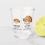 Nanaおばあちゃんに行く前とおもしろい後 ショットグラス (正面)