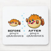 Nanaおばあちゃんに行く前とおもしろい後 マウスパッド (正面)