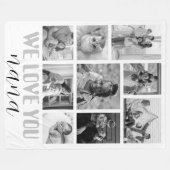 Nanaおばあちゃんの写真コラージュが大好き フリースブランケット (正面(横))