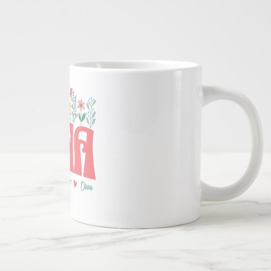 NANAおばあちゃん祖母おばあちゃんカスタマイズ-it ジャンボコーヒーマグカップ (右)