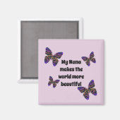 Nanaが世界で美しい蝶のおばあさん マグネット (正面/裏面)