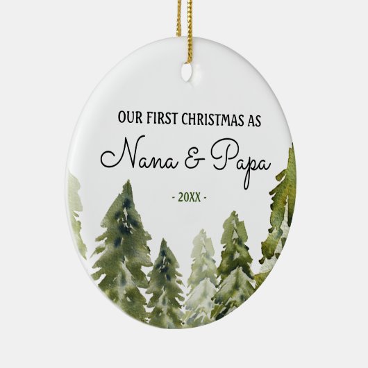 NanaとPapa祖父母としての初めてのクリスマス セラミックオーナメント (右)