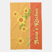 Nanaのパーソナライズされた黄色い花 キッチンタオル (縦)