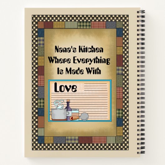 Nanaのレシピお気に入りのに文字ノートを追加 ノートブック (裏面)