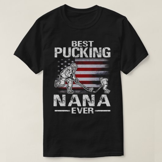 NANAの最高のパックEVER HOCKEY US Flag Father's Day Tシャツ (デザイン正面)