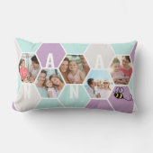 Nanaハニカムフォトコラージュ4文字の名前 ランバークッション (正面)