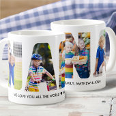 NANAフォトコラージュ文字切り出しグランドキッズ名 コーヒーマグカップ