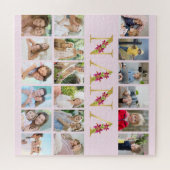 Nanaフローラ金ゴールドレター18縦写真コラージュ ジグソーパズル (横)