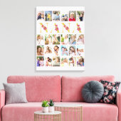 Nanaフローラ金ゴールドレター24縦写真コラージュ キャンバスプリント (インサイチュ (リビング))