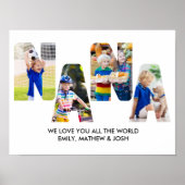 NANAレター切り出しフォトコラージュ孫の名前 ポスター (正面)