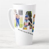 NANAレター切り出し4フォトコラージュパーソナライズされた カフェラテマグ (左アングル)
