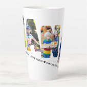 NANAレター切り出し4フォトコラージュパーソナライズされた カフェラテマグ (正面)