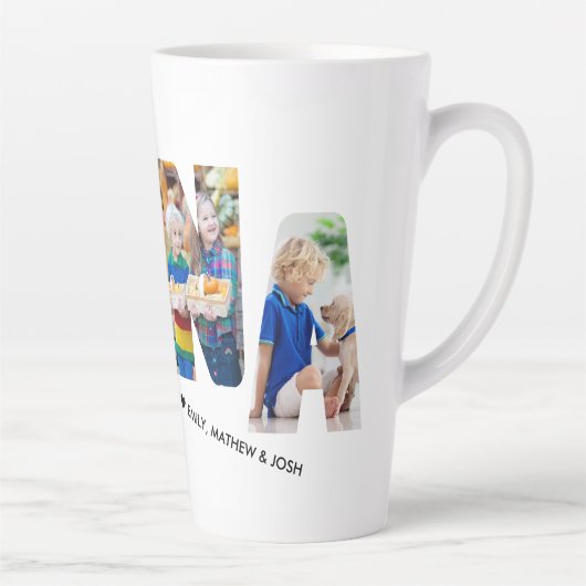 NANAレター切り出し4フォトコラージュパーソナライズされた カフェラテマグ (右)