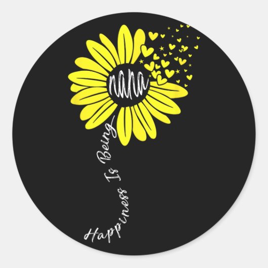 Nana幸せな母親の日ひまわり家族である ラウンドシール (正面)