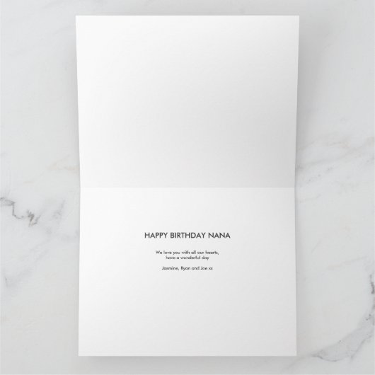 NANA文字写真パーソナライズされた誕生日 カード (内部)