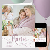 Nana書道3枚フォトハッピーバースデー カード