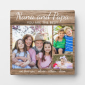 Nana最高のとPapa Grandkids 3フォトコラージングウッド フォトプラーク (正面)