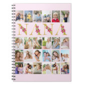 Nana金ゴールドフローラ文字24縦型写真コラージュ ノートブック (正面)