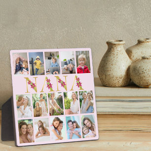 Nana金ゴールドレター15縦写真コラージピンク フォトプラーク