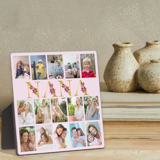 Nana金ゴールドレター15縦写真コラージピンク フォトプラーク