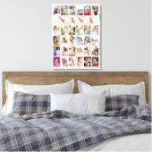 Nana金ゴールドレター30縦型フォトコラージピンク キャンバスプリント (インサイチュ (寝室))