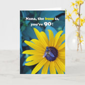 Nana 90誕生日Bee on Flower カード (黄色い花)