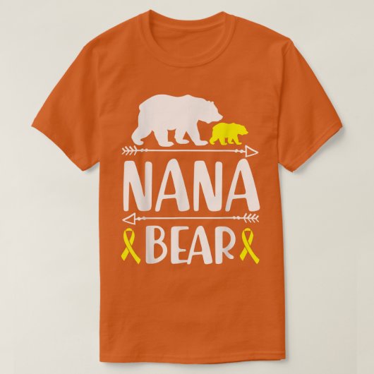Nana Bear小児癌認識度おばあちゃんのA Tシャツ (デザイン正面)