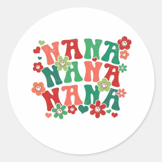 Nana Christmasスタンプ ラウンドシール (正面)