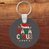 Nana Claus Knitted Design Grandma Pajama Family Ma キーホルダー (正面)
