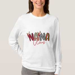 Nana Claus Retro Christmas Design T-Shirt Tシャツ