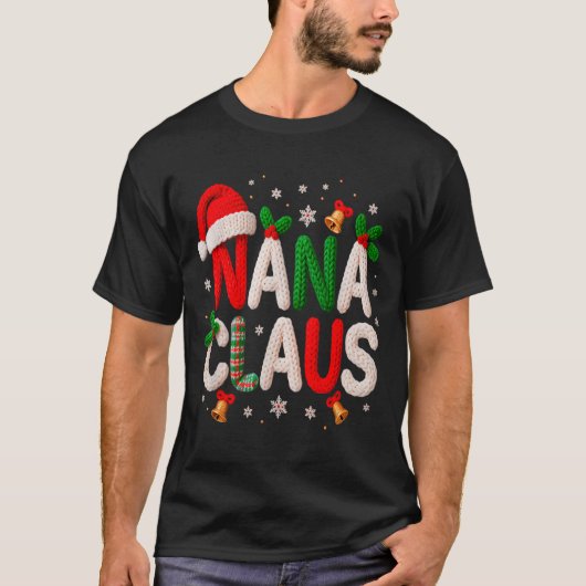 Nana Claus Santa Claus Crochet & Knitting Love Tシャツ (正面)