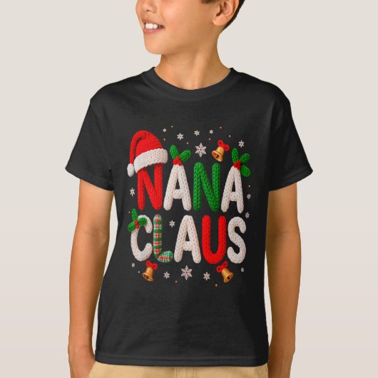 Nana Claus Santa Claus Crochet &amp; Knitting Love Tシャツ (正面)