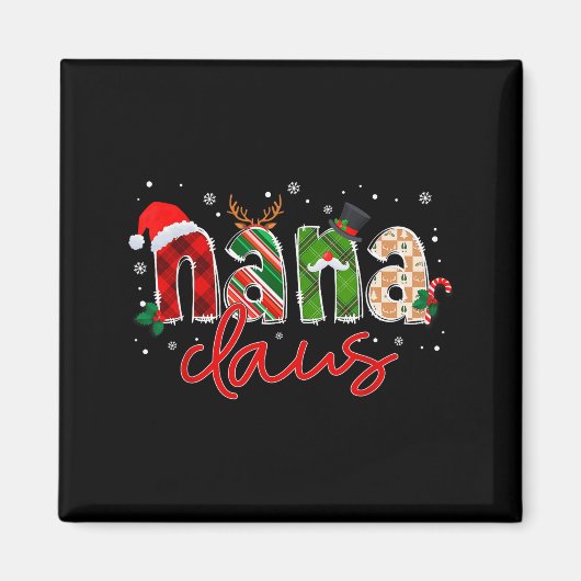 Nana Claus Santa Claus Family Matching Christmas P マグネット (正面)