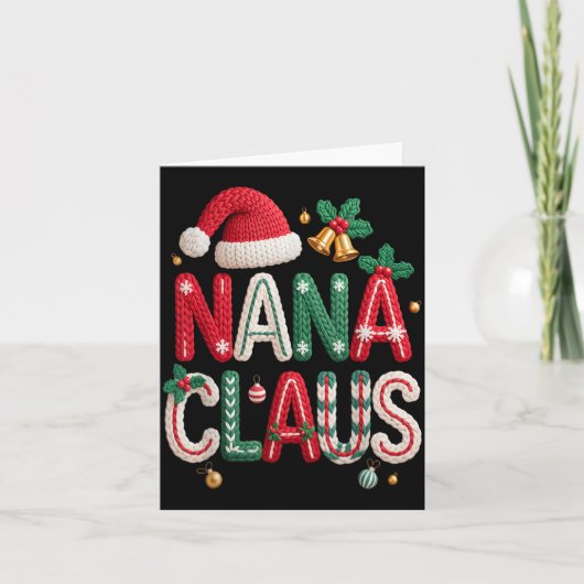 Nana Claus Santa Claus Grandma Family Matching Chr カード (正面)