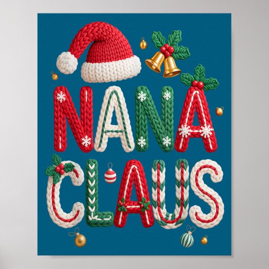 Nana Claus Santa Claus Grandma Family Matching Chr ポスター (正面)