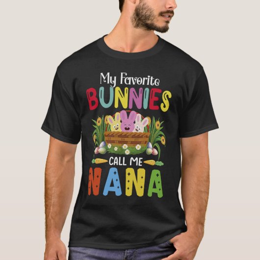 Nana Easter Bunny Happy Easter Day Grandma Mom Tシャツ (正面)