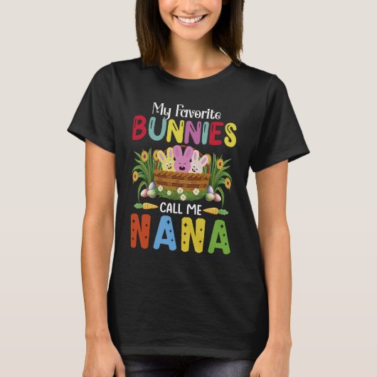Nana Easter Bunny Happy Easter Day Grandma Mom Tシャツ (正面)