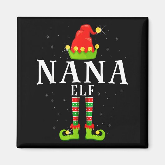 Nana Elf Christmas Matching Xmas Pajama  マグネット (正面)