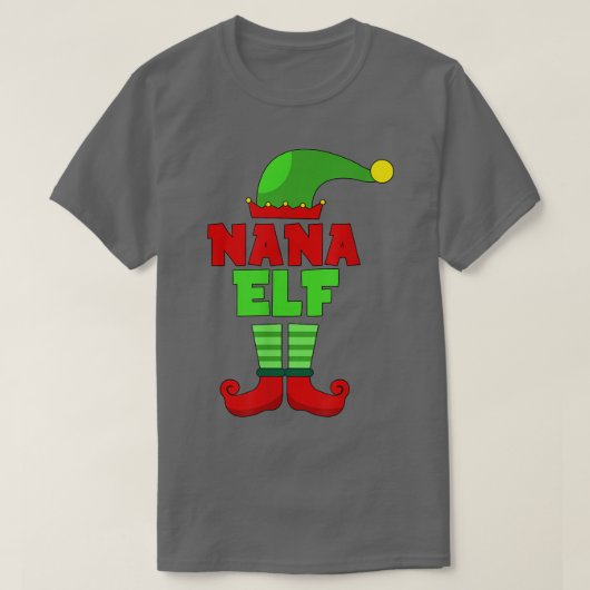 Nana Elf T Funny Holiday Christmas Gift Tee Tシャツ (デザイン正面)