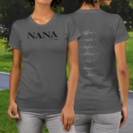 Nana Est 年 祆の孫の名前 ブラック タイポグラフィー Tシャツ