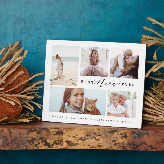 Nana Everの最高の家族写真コラージュへの贈り物 フォトプラーク (側面)