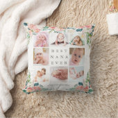 NANA EVER 最高の 8フォトコラージピンクフローラカスタム クッション (ブランケット)