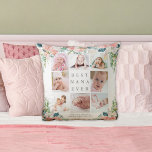 NANA EVER 最高の 8フォトコラージピンクフローラカスタム クッション<br><div class="desc">NANA EVER(または装飾用クッションのタイトル)用のフォト簡単を作成最高のし、この写真をアップロードしたフォトコラージュテンプレートと、水色赤面ピンク、白およびバラ色の牡丹の花と灰色の編集可能な文字（白で表示）をアクセントにした8つのを使用して作成する。背中にフローラ縁どのまわりにのカスタム文字。すべての文字フォントスタイルと色は編集可能。アシスタンス：救済デザインの変更やカスタマイズ、色の変更、サイズ変更、他の製品へのデザインの転送など連絡、下記のZazzleチャットメッセージタブを介してデザイザBEFORE ORDERINGまたは電子メールmakeitaboutyoustore@gmail.com.</div>