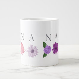 Nana Floral Butterfly, Mother’s Day Gift for her ジャンボコーヒーマグカップ