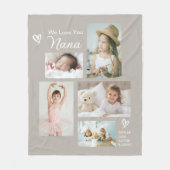 Nana Grandkids Photo Collage Keepsake フリースブランケット (正面)