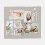 Nana Grandkids Photo Collage Keepsake フリースブランケット (正面(横))