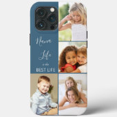 Nana Life is the 最高の Life  4 Photo Collage Blue Case-Mate iPhoneケース (裏面)