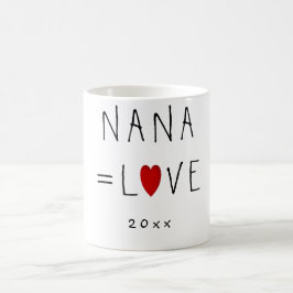 NANA=LOVE（または名前を問わず）かわいいおばあちゃんマグ コーヒーマグカップ